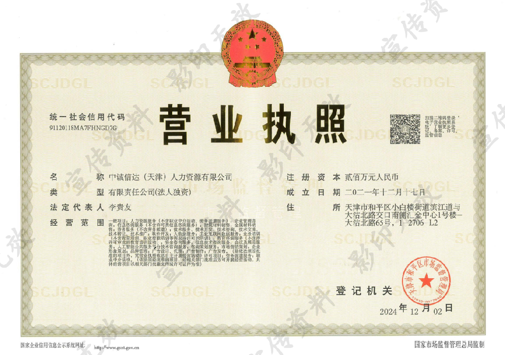 中誠信達(天津)人力資源有限公司